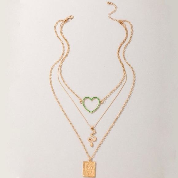 Snake Charm Layered Gold Necklace - Picture 4 of 17